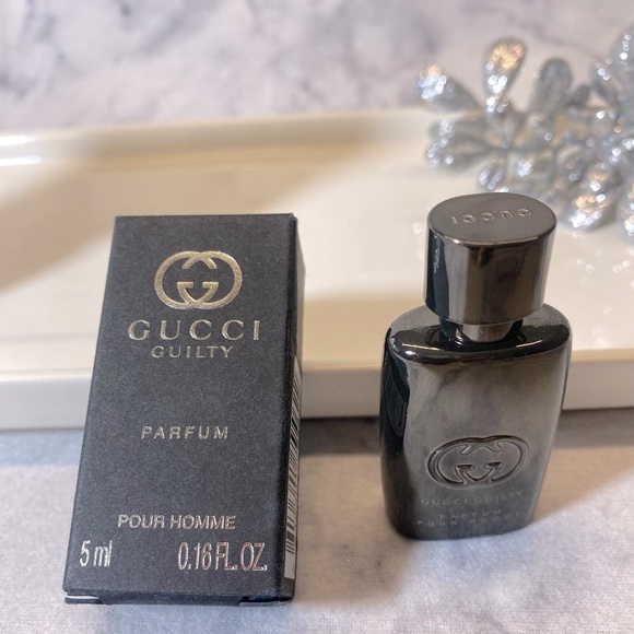 Gucci Guilty Pour Homme Parfum, Amber, Woody, NEW - Mini 0.16 oz. 5 ml. - Picture 3 of 10